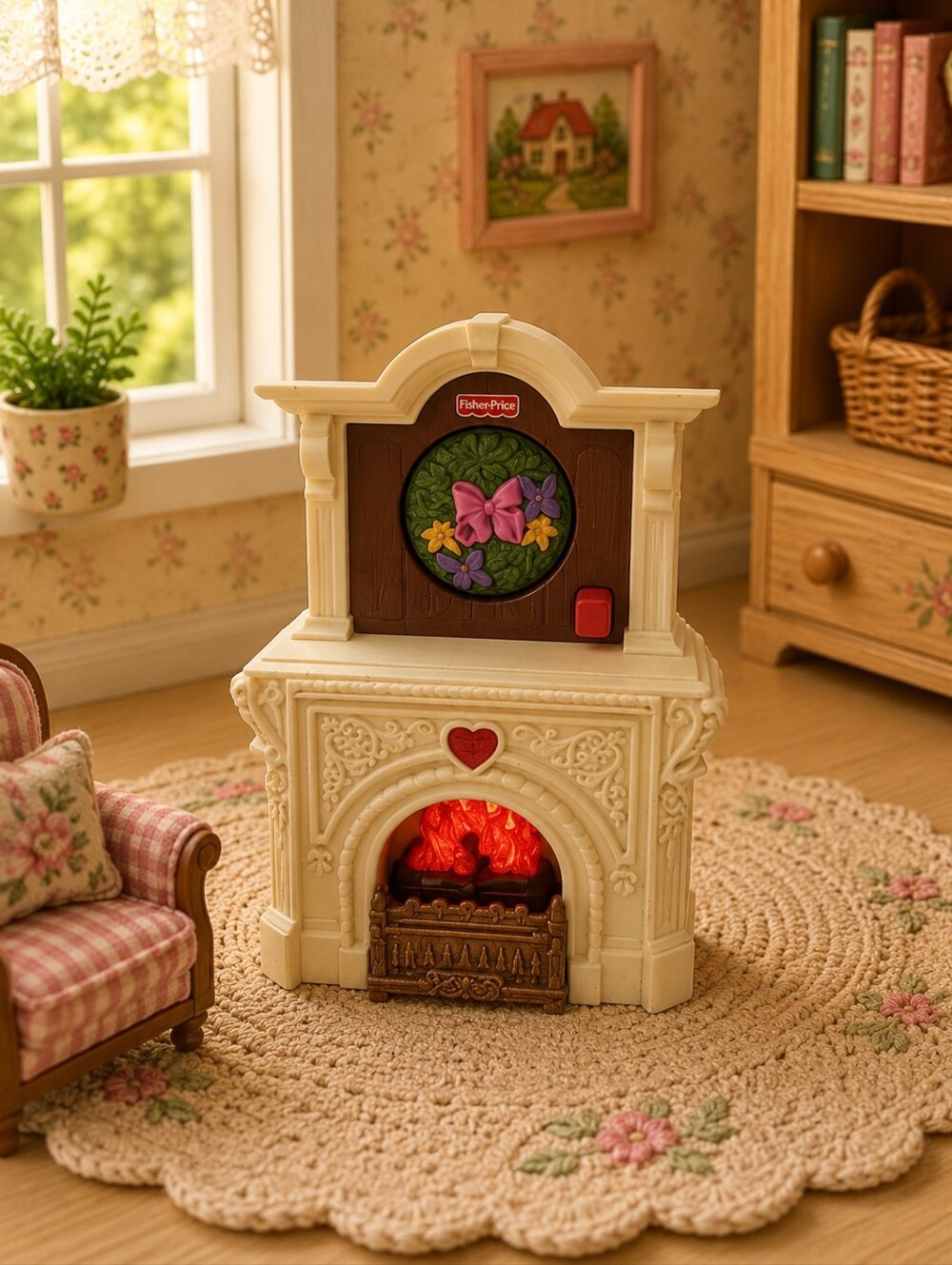 Fisher Price Loving Family Home For The Holidays Musical Fireplace Christmas
